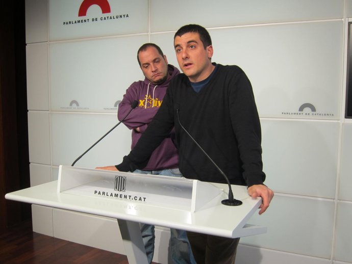 Los diputados de la CUP David Fernández y Quim Arrufat