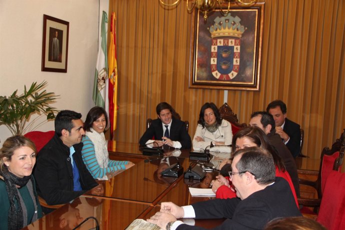 Visita de diputados del PP al Ayuntamiento de Valverde. 