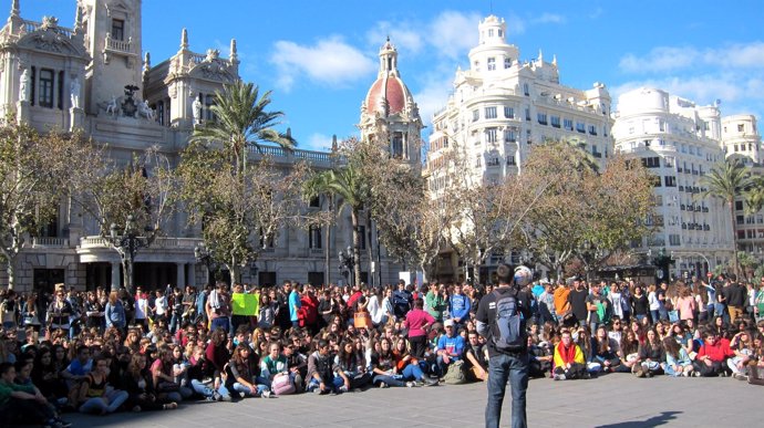 Manifestación estudiantil en Valencia