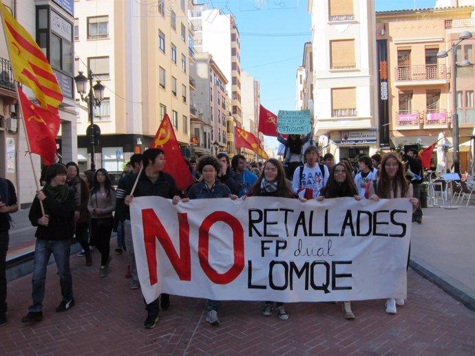 Manifestación de estudiantes en Castellón