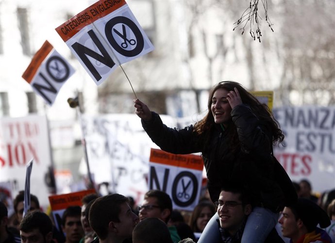 Manifestación de estudiantes de secundaria