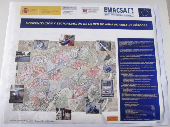 Plano sobre actuaciones de Emacsa
