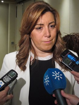 La consejera de Presidencia, Susana Díaz, en declaraciones a los periodistas