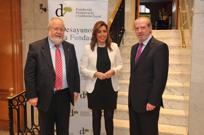 Díaz, hoy con Esteve (presidente Diputación Barcelona) y Villalobos (Sevilla)