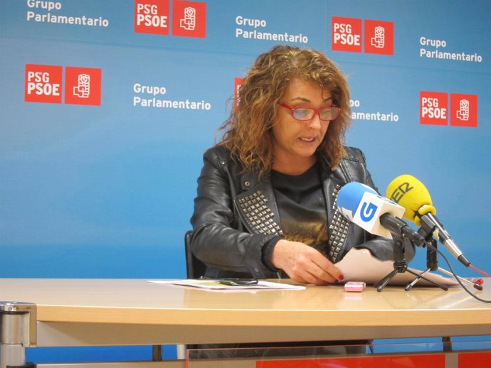 La diputada del PSdeG María Quintas en rueda de prensa