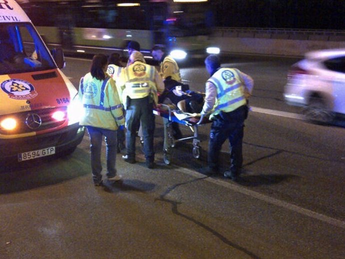 Accidente de un motorista en Madrid