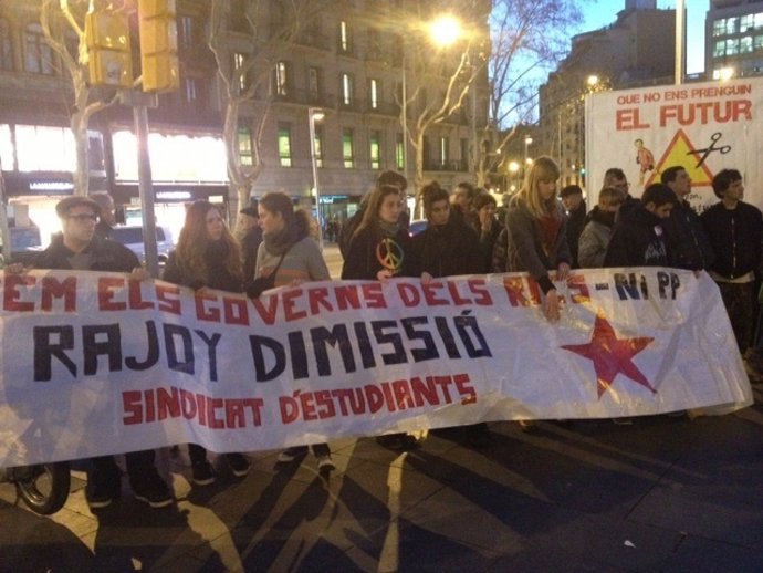 Manifestación de estudiantes en Barcelona contra la Lomce 