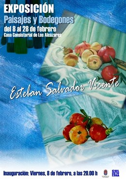 Cartel exposición 'Paisajes y Bodegones', obras Esteban Salvador Vicente García