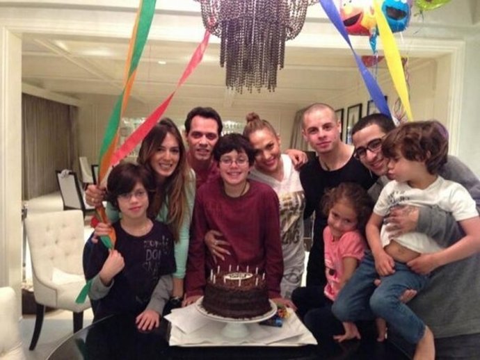 Marc Anthony y Jennifer López en el cumpleaños de Christian