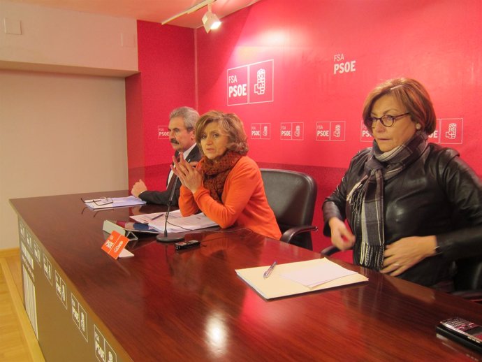 Por la izquierda, Torre, Carcedo y Monteserín, en rueda de prensa.