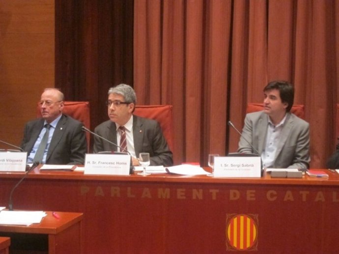 J.Vilajoana (secr.Presidencia Govern), conseller F.Homs, S.Sabrià (ERC)