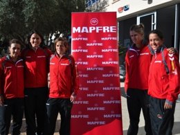 Equipo español de Copa Federación 2013 contra Ucrania