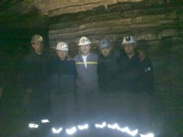 Mineros encerrados en Mequinenza.