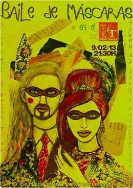 Cartel Del Baile De Máscaras Del Gran Teatro De Cáceres