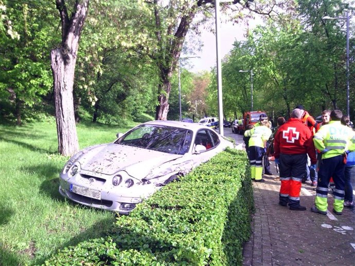 Accidente En La Cuesta De Labrit De Pamplona.