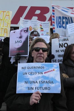 Concentración de trabajadores de Iberia
