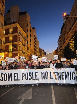Manifestación durante la 'primavera valenciana'