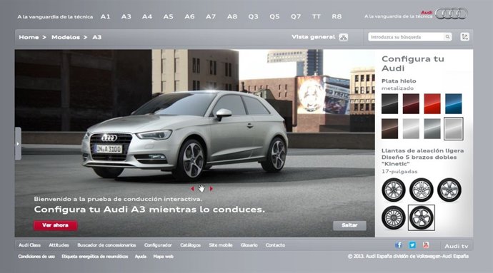 Configurador de Audi para el A3 y A3 Sportback