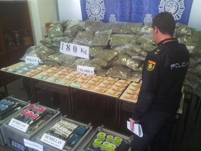 Hachís y marihuana incautada en la provincia de Alicante