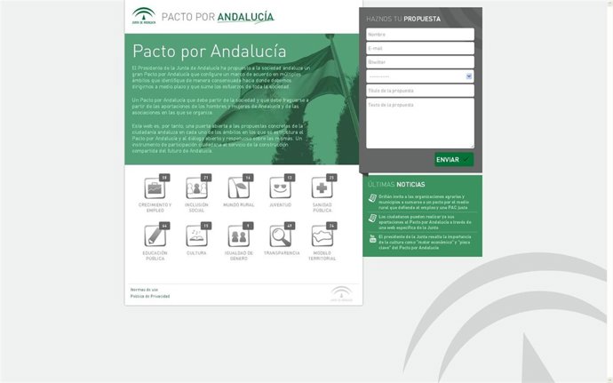 Página web Pacto por Andalucía