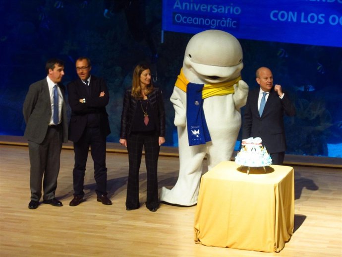 El conseller de Economía durante el acto del X Aniversario del Oceanogràfic