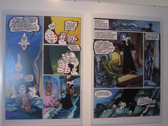 Iustraciones de Forges y Azpiri en una exposición de Drácula