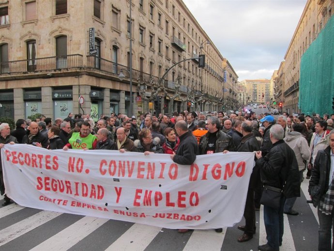Trabajadores de Enusa se manifiestan en Salamanca