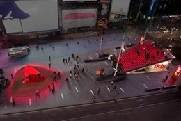 Imagen de Times Square en San Valentín