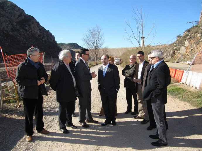 Javier Lambán ha visitado este jueves la presa de Mularroya