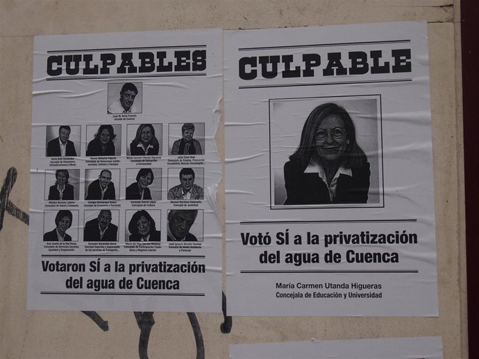 Carteles contra los ediles de Cuenca