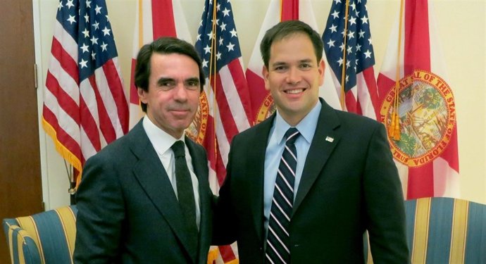 José María Aznar y el senador republicano Marco Rubio