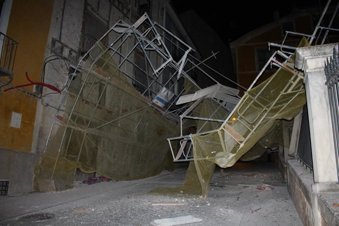 Andamio que ha cedido