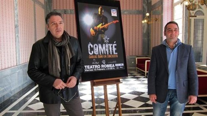 Calors Goñi junto al concejal Rafael Gómez en presentación concierto Comité