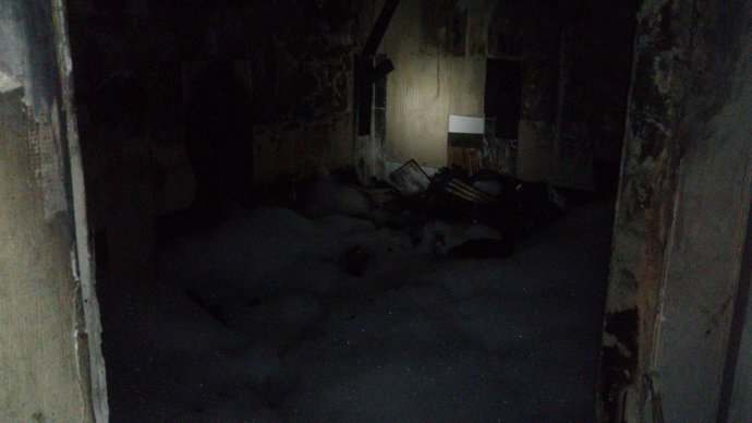 Imagen del incendio tras ser sofocado