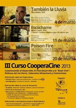 Cartel de la III edición de Cooperacine, de Entrepueblos y la UVA