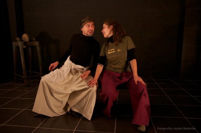 Belén de la Viuda y Javier Juárez en el ensayo de 'Retablo'