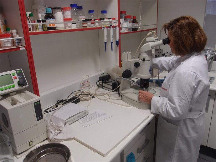Josefina Pedreajas, fundadora de Laimat, en el laboratorio de la empresa    