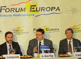 Ximo Puig durante la conferencia en Forum Europa este lunes