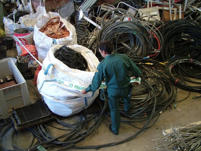 Cable de cobre recuperado