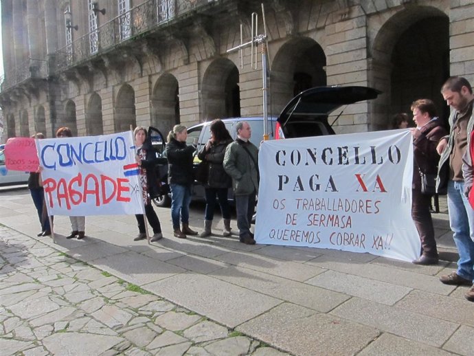 Concentración de trabajadores de Sermasa