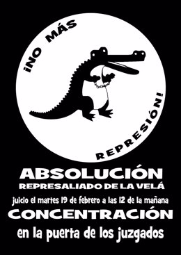 Cartel de la concentración de apoyo al 'represaliado de la Velá'