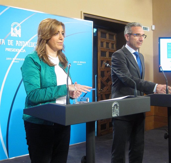 Susana Díaz y Miguel Ángel Vázquez, este martes