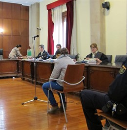 La acusada antes del veredicto hoy