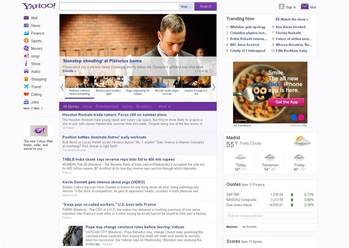 Yahoo! rediseña su web fijándose en Facebook y Twitter