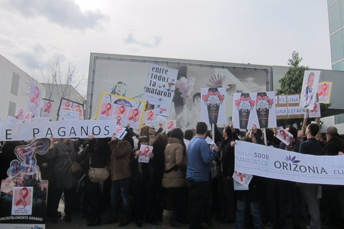 Concentración del pasado martes de trabajadores de Orizonia en la sede de Palma