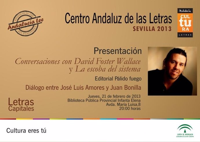Anuncio del próximo acto del Centro Andaluz de las Letras