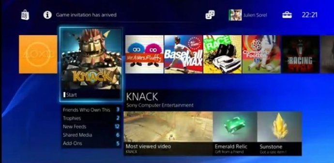 Interfaz de PlayStation 4