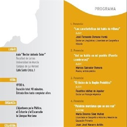 Díptico con la programación