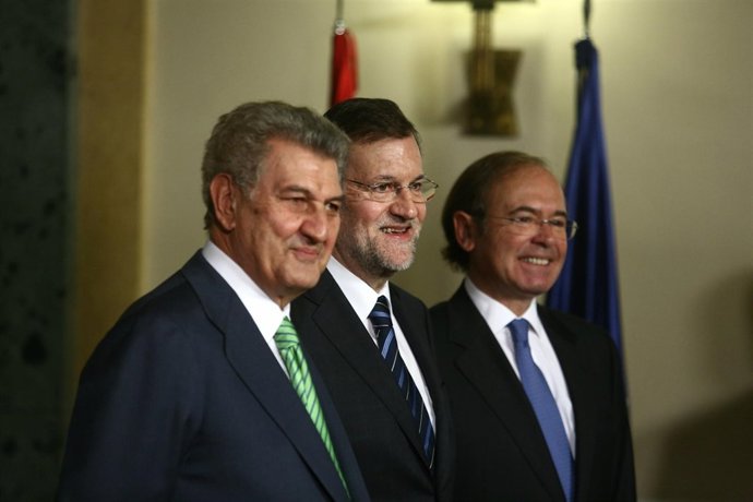 Rajoy, Posada y García-Escudero en el acto de la Constitución