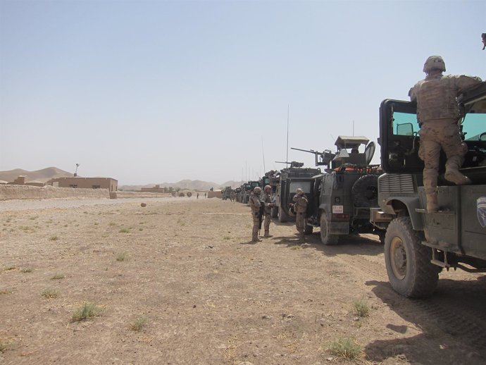 Convoy militar español en la provincia afgana de Badghis